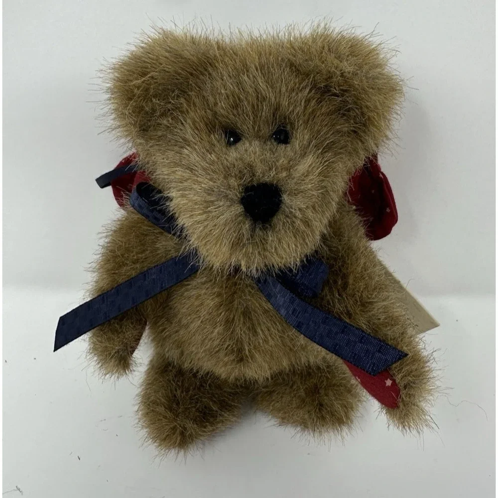 Boyds Angel Bear Ornament Betsie Angelstar Patriotic Red Wings 6